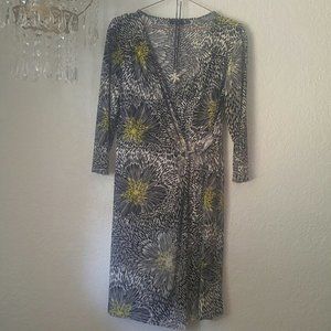 Apt. 9 Polyester Spandex NWOT Floral Buckle Front V-Neck Stretch Dress SZL